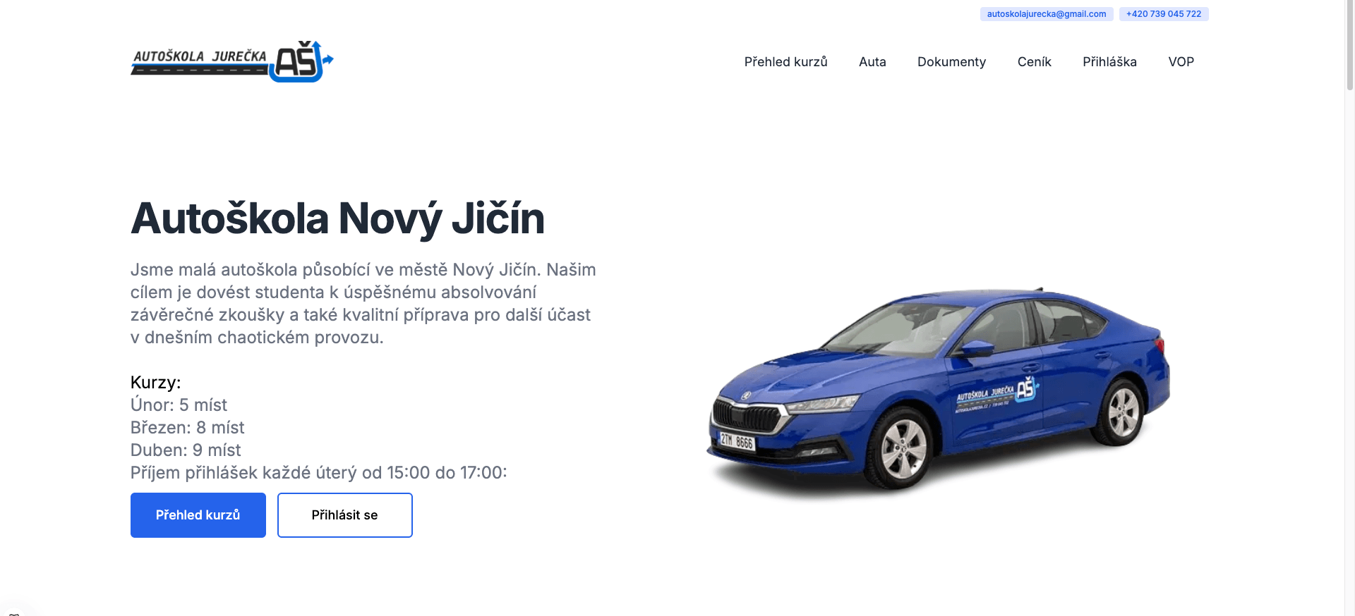 Autoškola Jurečka stránky