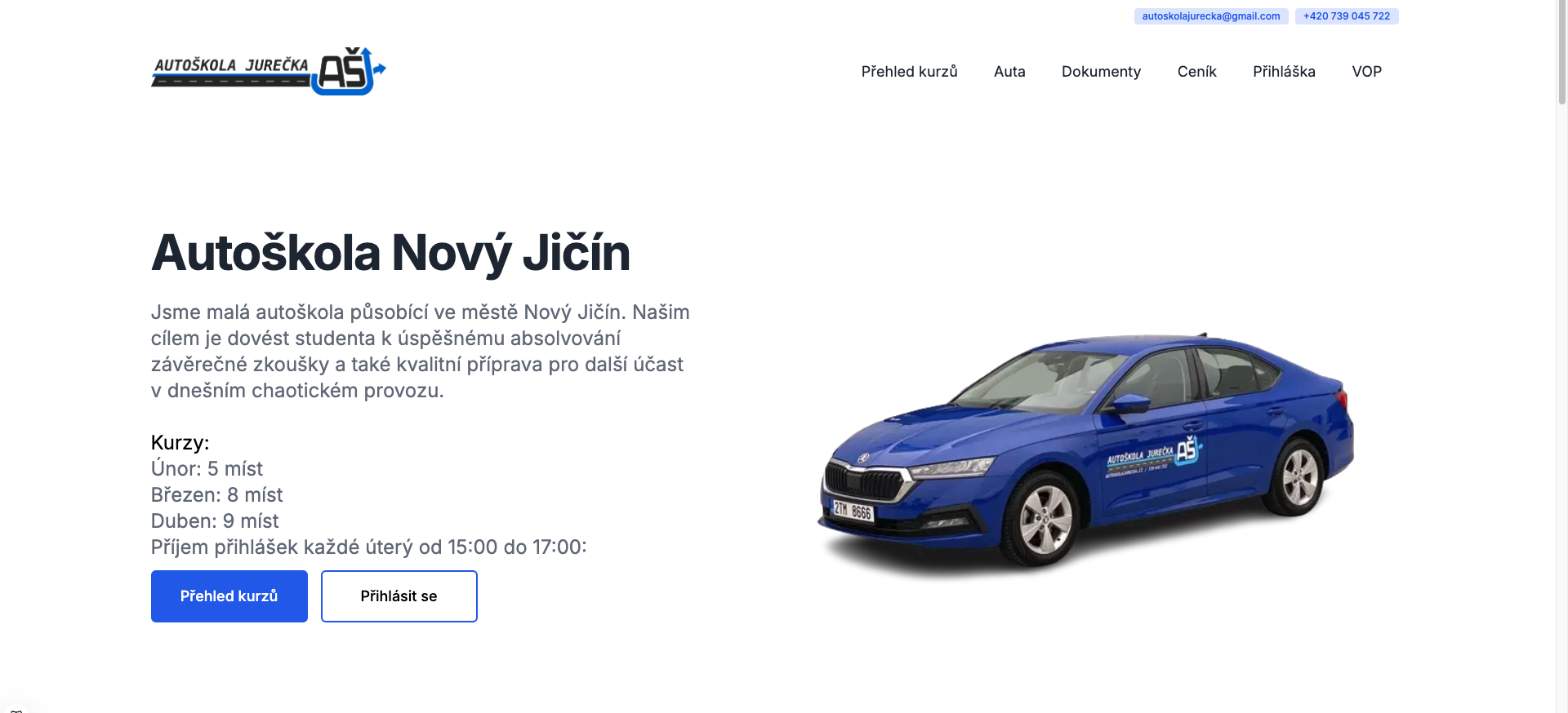 Autoškola Jurečka stránky